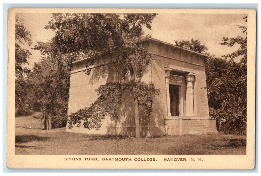 c1940's Sphinx Tomb Dartmouth College Hanover New Hampshire NH Vintage Postcard