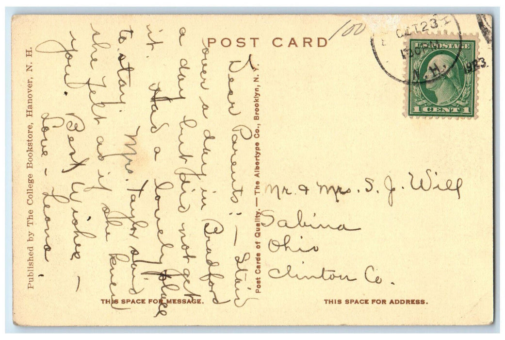 1923 Sphinx Tomb Dartmouth College Hanover New Hampshire NH Vintage Postcard