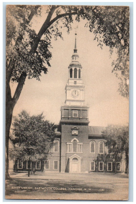 c1940's Baker Library Dartmouth College Hanover New Hampshire NH Postcard
