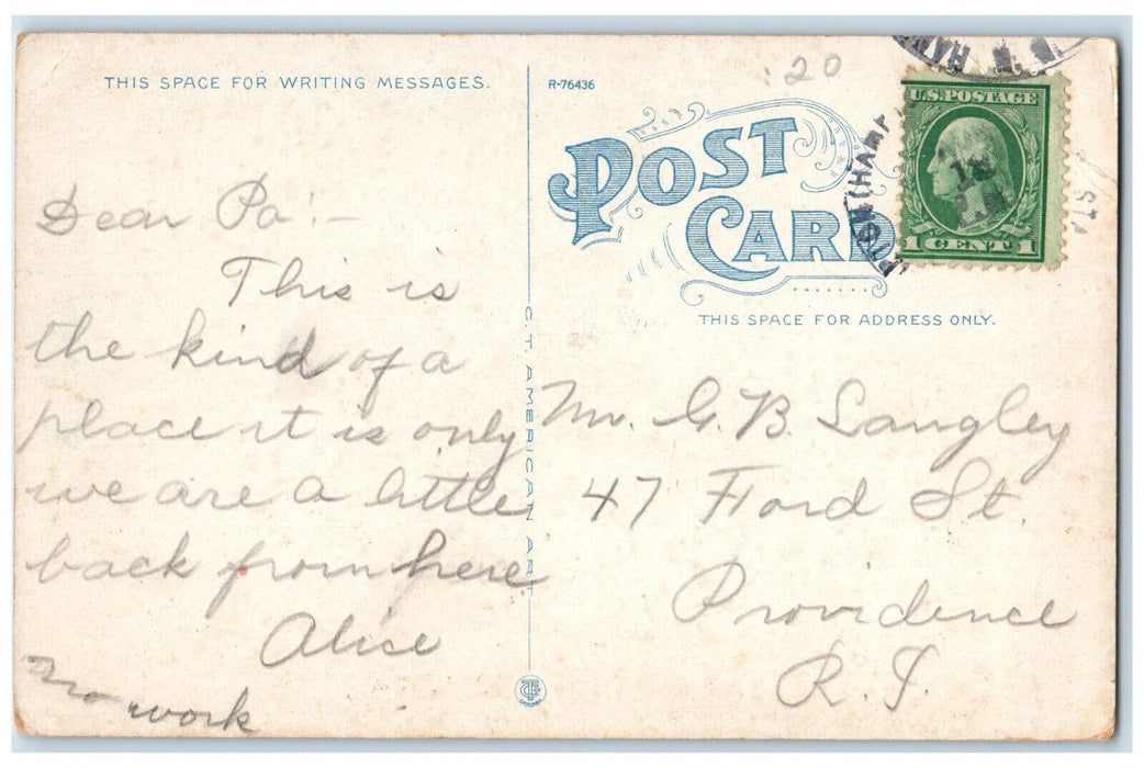 c1940's Ocean Avenue Looking North Hampton Beach New Hampshire NH Postcard