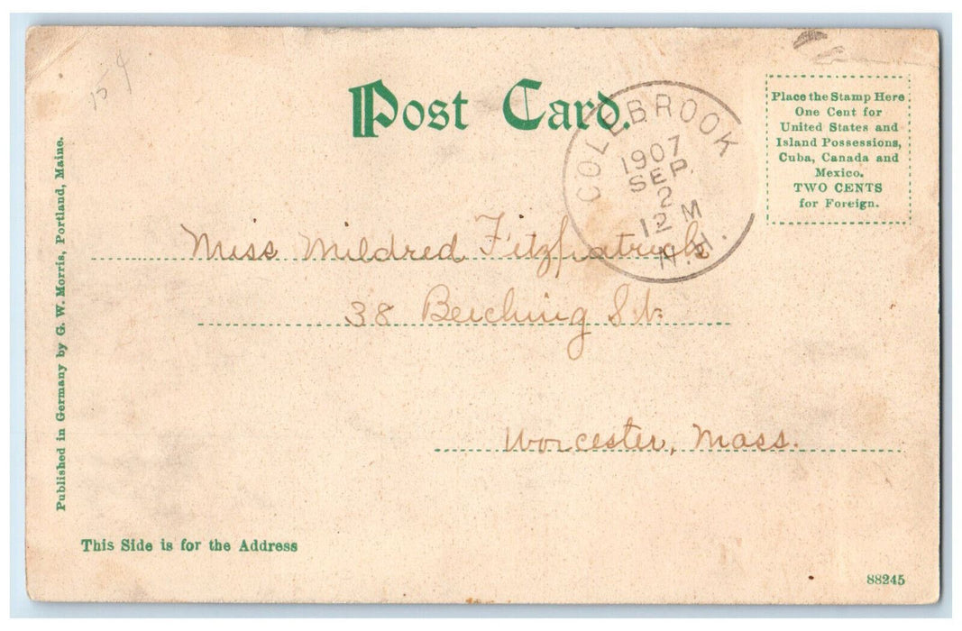 1907 Boat Scene Dixville Notch and Lake Gloriette Dixville Notch NH Postcard