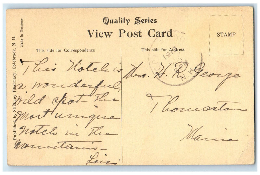 1918 Top of the Notch and Profile Dixville Notch New Hampshire NH Postcard