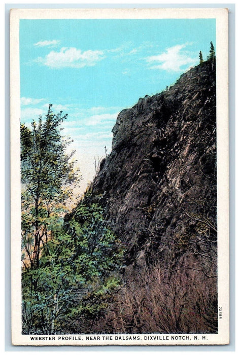 1937 Webster Profile Near Balsams Dixville Notch New Hampshire NH Postcard