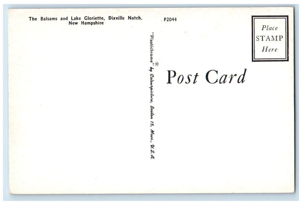 c1960's The Balsams and Lake Gloriette Dixville Notch New Hampshire NH Postcard