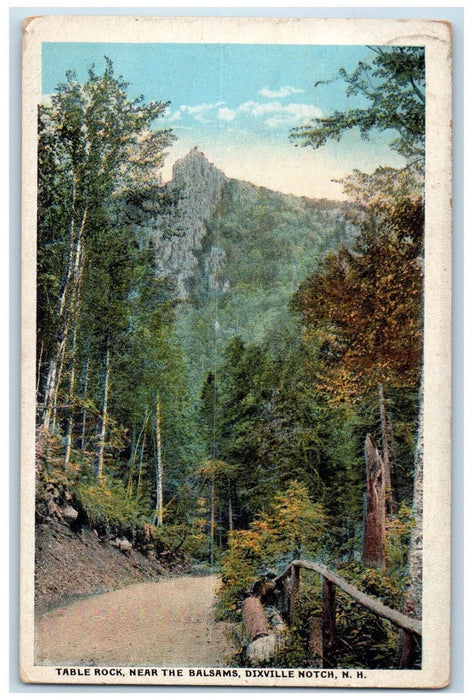 1922 Table Rock Near Balsams Dixville Notch New Hampshire NH Antique Postcard