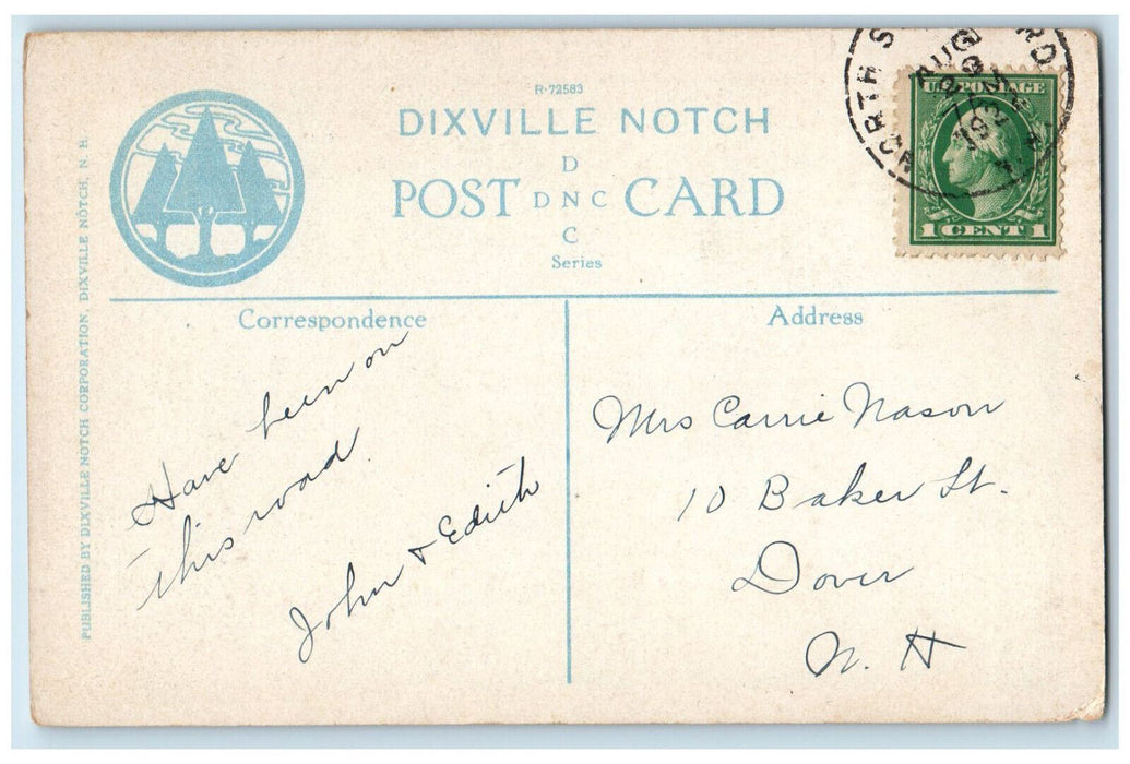 1922 Table Rock Near Balsams Dixville Notch New Hampshire NH Antique Postcard