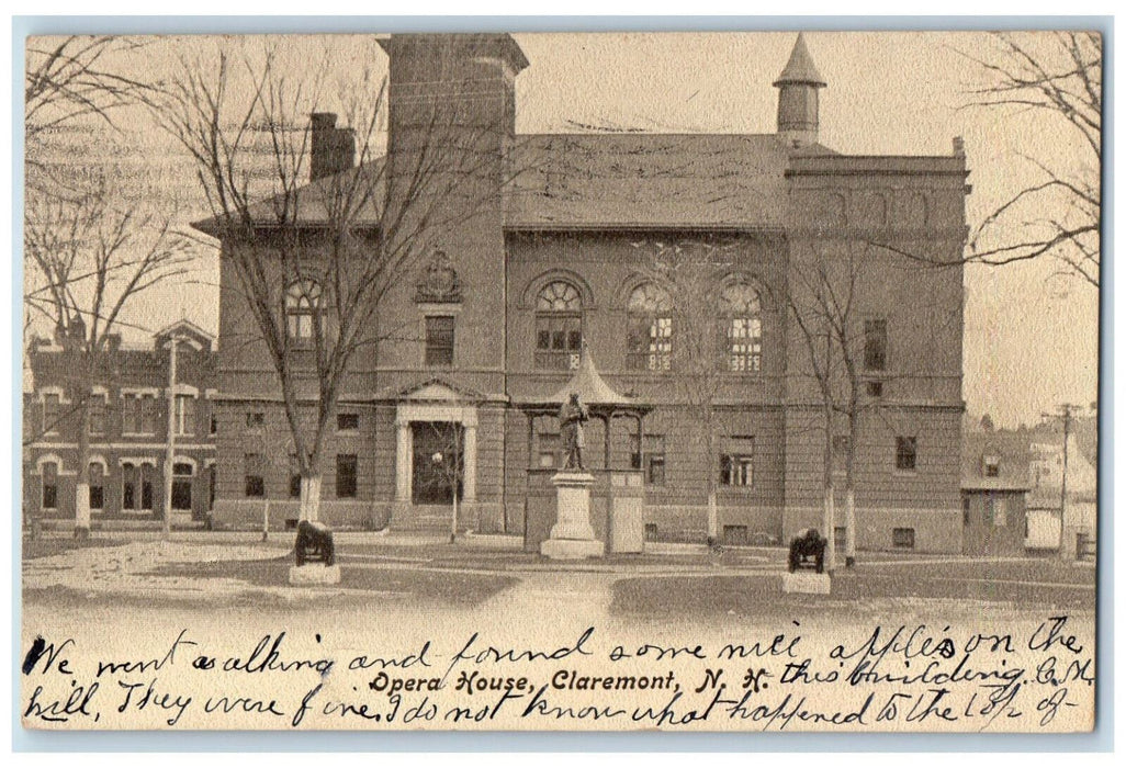 1911 Opera House Claremont New Hampshire NH Antique Posted Postcard