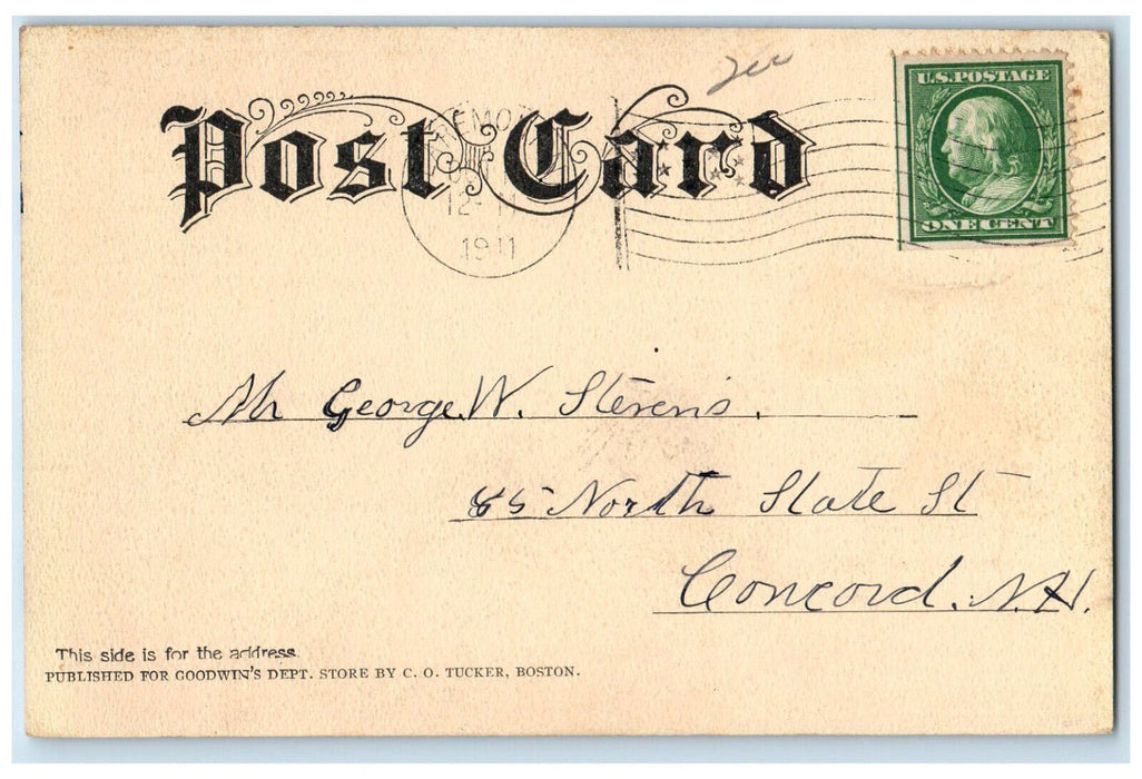 1911 Opera House Claremont New Hampshire NH Antique Posted Postcard