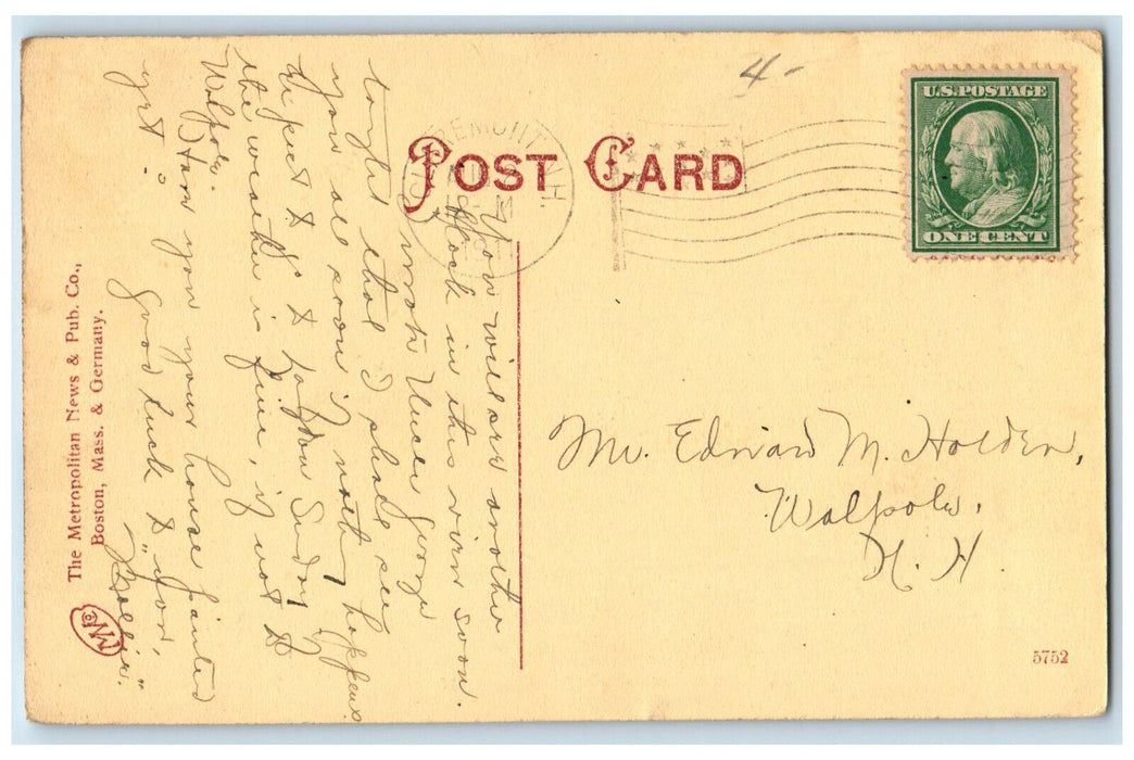 1911 Tremont Sq Claremont New Hampshire NH Antique Posted Postcard