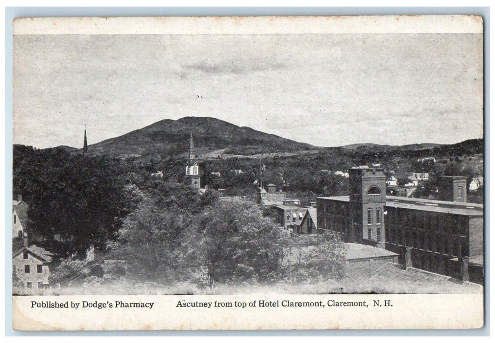 c1910 Ascutney From Top of Hotel Claremont Claremont New Hampshire NH Postcard