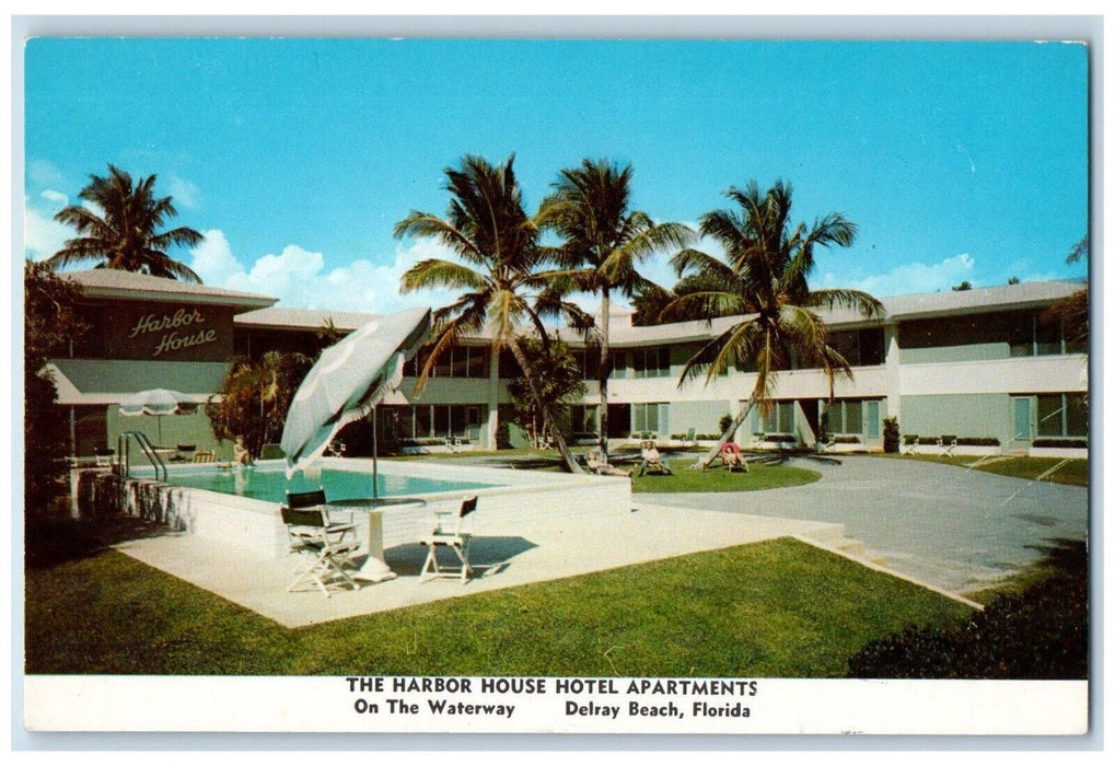 The Harbor House Hotel Apartments Swimming Pool Delray Beach Florida Postcard