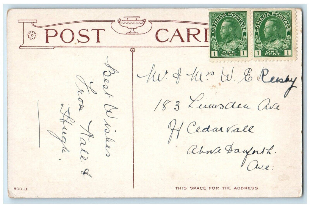 c1910's Christmas Horses Cart Sleigh Winter Snow Posted Antique Postcard