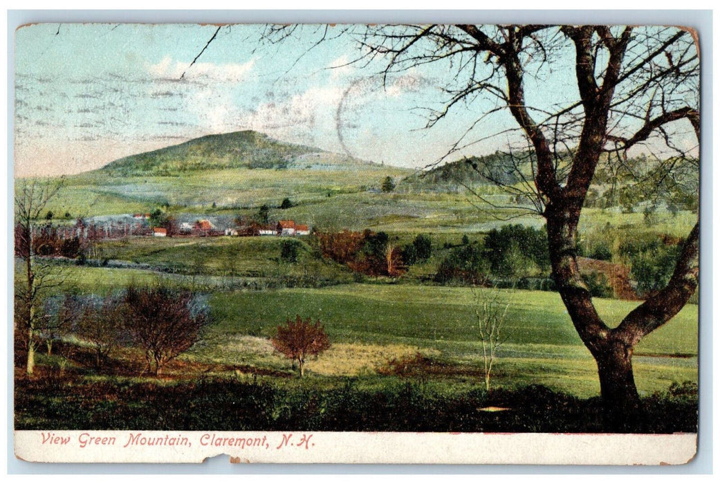 1914 View Green Mountain Claremont New Hampshire NH Antique Posted Postcard