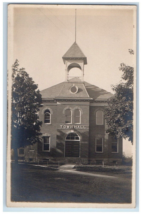 c1910's Townhall Building Machias Cattaraugus New York NY RPPC Photo Postcard