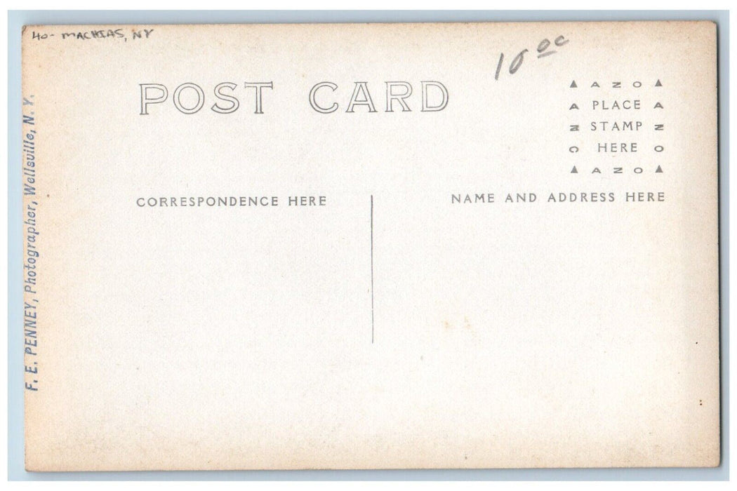 c1910's Townhall Building Machias Cattaraugus New York NY RPPC Photo Postcard