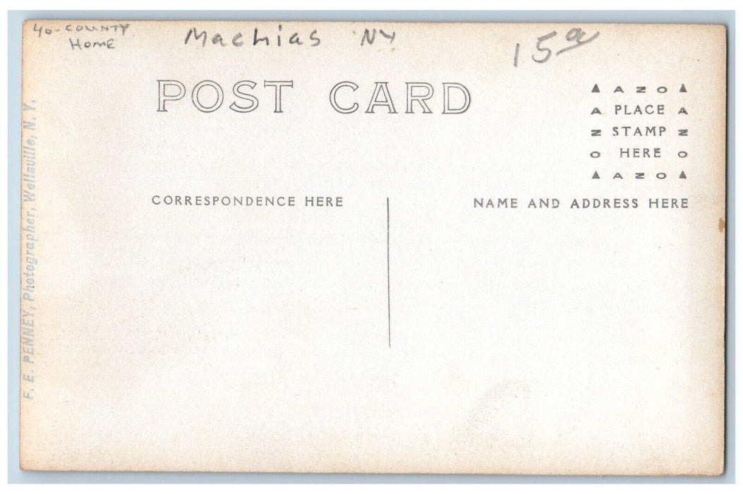 c1910's County Home Machias Cattaraugus New York NY RPPC Photo Antique Postcard