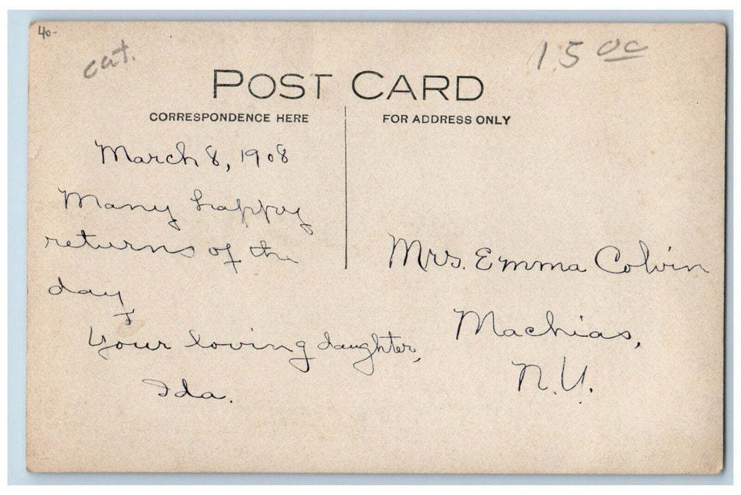 1908 South Main Street Machias Cattaraugus New York NY RPPC Photo Postcard
