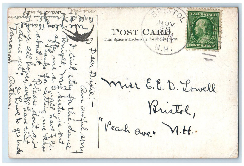 1911 The Ledges Newfound Lake Bristol New Hampshire NH Posted Postcard