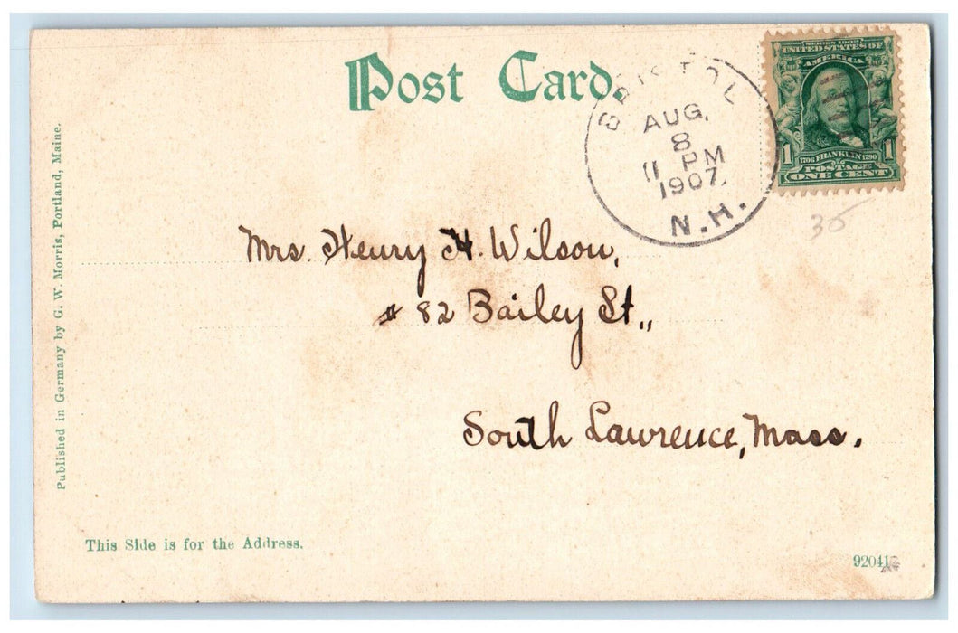 1907 High Bridge Smiths River Bristol New Hampshire NH Antique Postcard