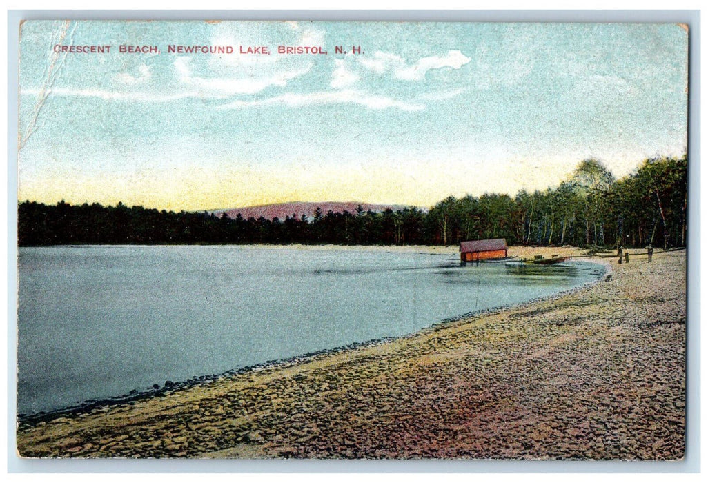 1909 Crescent Beach Newfound Lake Bristol New Hampshire NH Antique Postcard