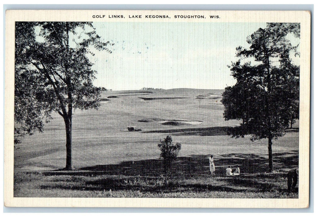 c1940's Golf Links Lake Kegonsa Stoughton Wisconsin WI Vintage Postcard