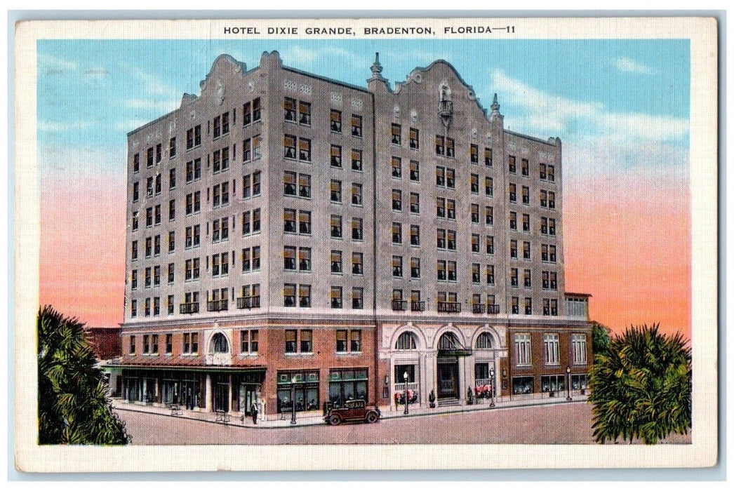 1947 Hotel Dixie Grande Building Bradenton Florida FL, Sioux City IA Postcard