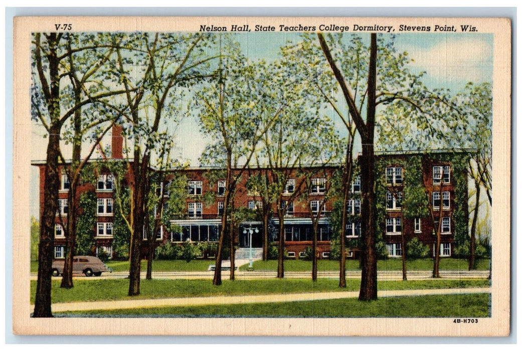 c1940's Nelson Hall State Teachers College Stevens Point Wisconsin WI Postcard