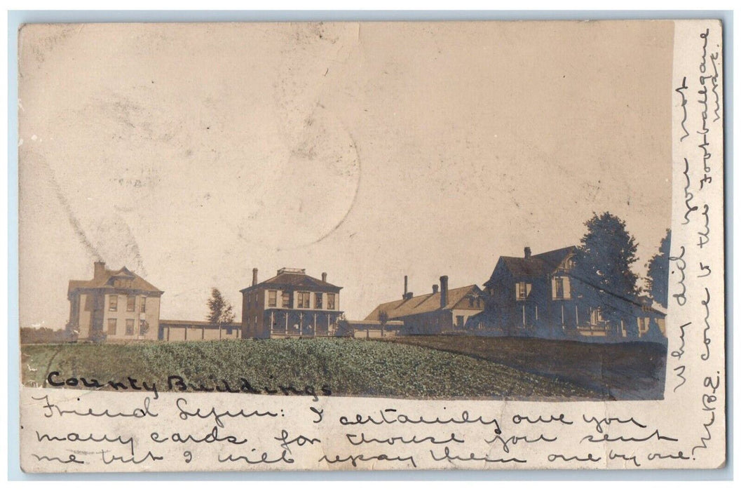 1906 View Of County Building Machias Cattaraugus New York NY RPPC Photo Postcard
