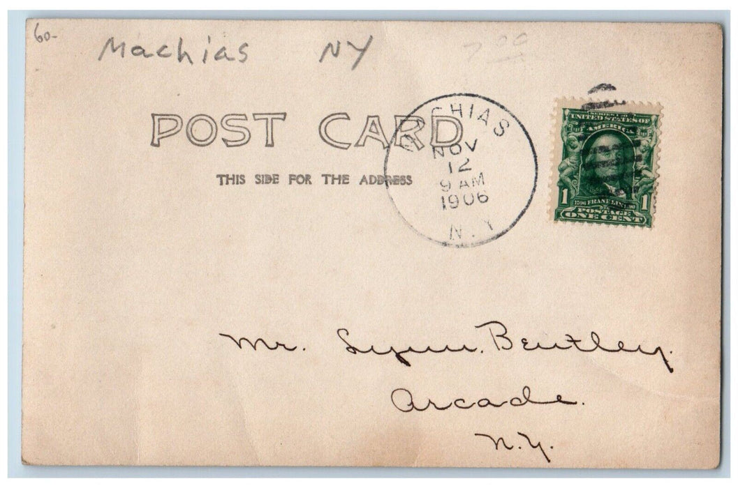 1906 View Of County Building Machias Cattaraugus New York NY RPPC Photo Postcard