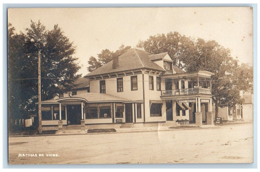 c1910's Hotel Wheats Ice Cream Machias Cattaraugus NY RPPC Photo Posted Postcard