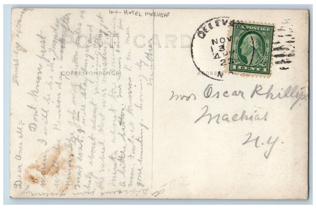 c1910's Hotel Wheats Ice Cream Machias Cattaraugus NY RPPC Photo Posted Postcard