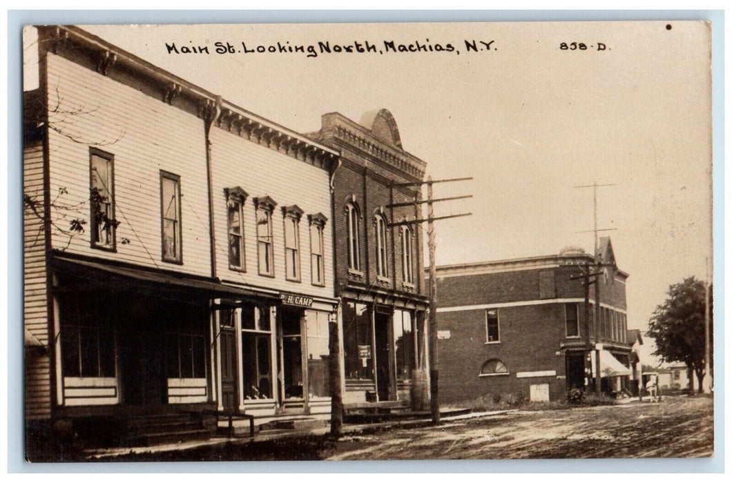 Main Street Looking North Machias Cattaraugus NY RPPC Photo Unposted Postcard