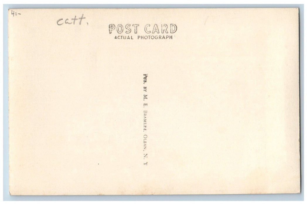 Rouch's Coffee Shop Greyhound Bus Station Car Cattaraugus NY RPPC Photo Postcard