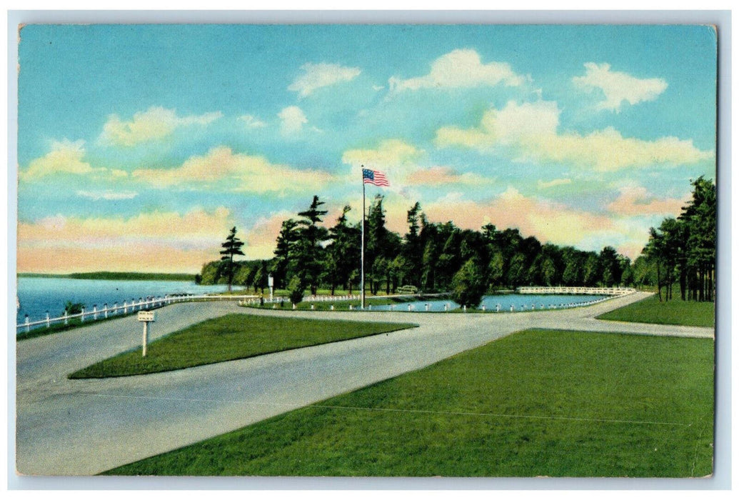 1953 Bukolt Park Along The Wisconsin River Stevens Point Wisconsin WI Postcard