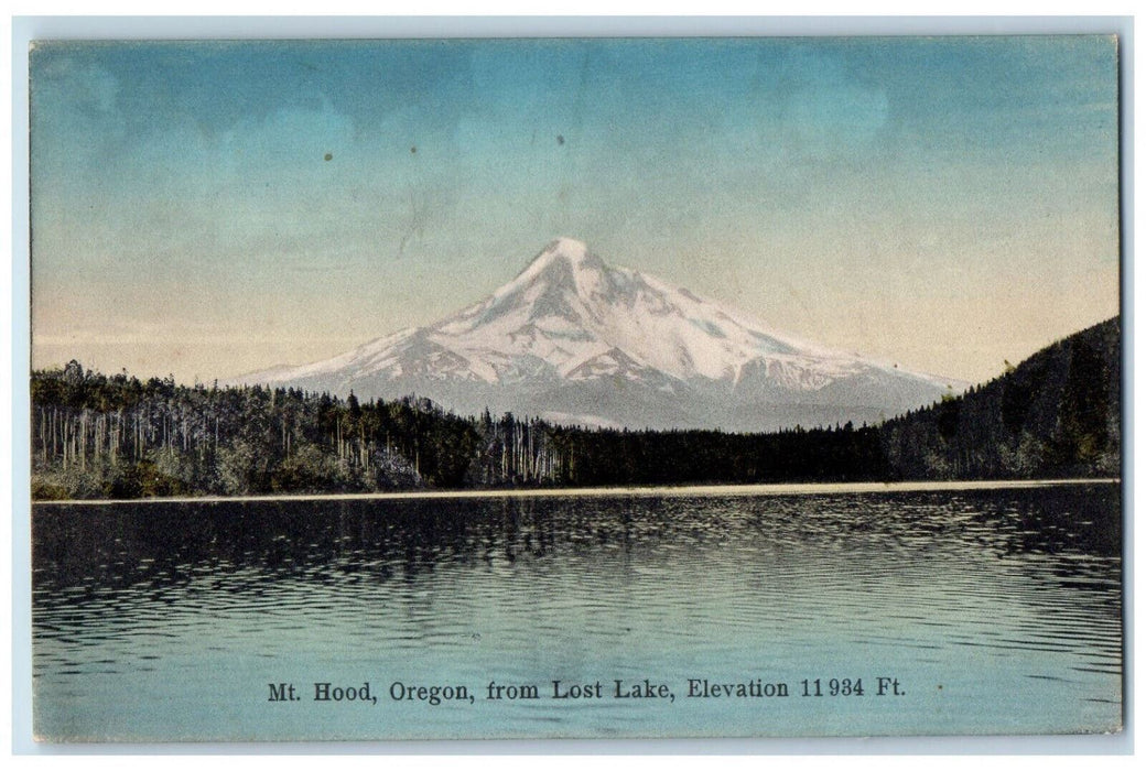 c1910 Mt. Hood Oregon from Lost Lake OR Stratovolcano Unposted Postcard