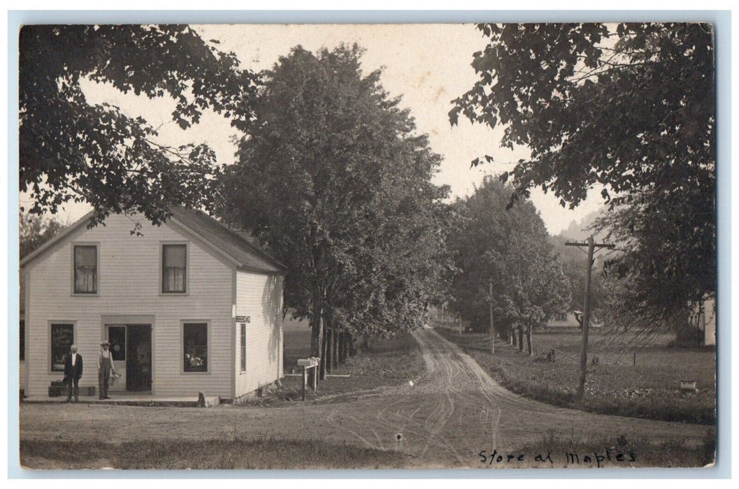 1912 Store At Maples Dirt Road Cattaraugus Otto New York NY RPPC Photo Postcard