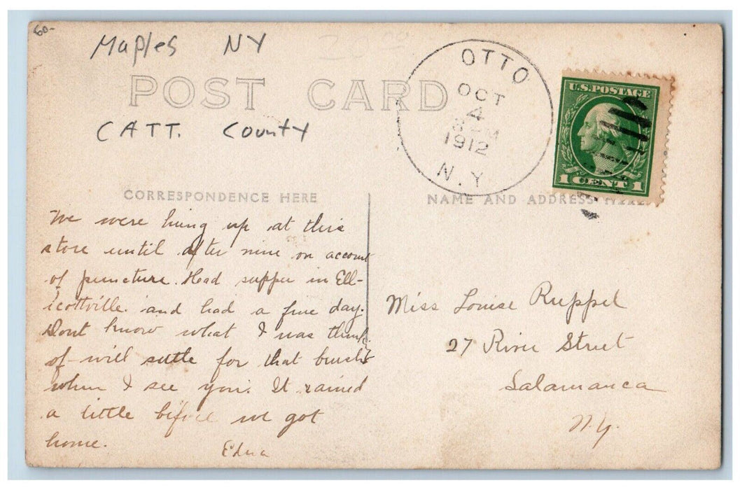 1912 Store At Maples Dirt Road Cattaraugus Otto New York NY RPPC Photo Postcard