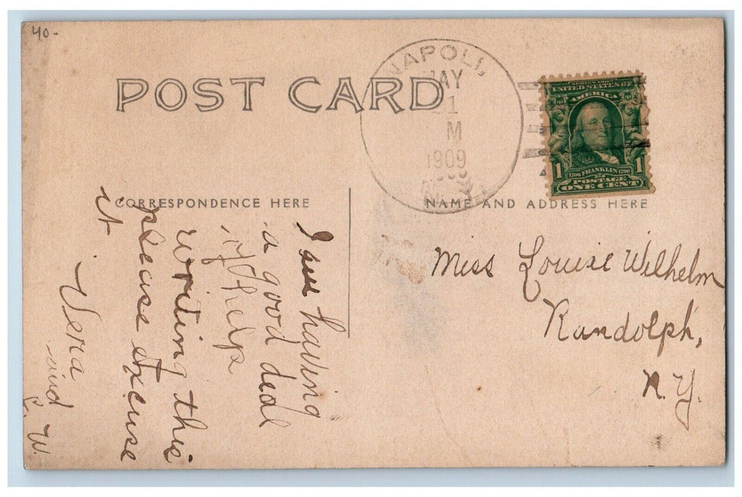 1909 Napoli Corners Dirt Road Houses NY, Cattaraugus RPPC Photo Antique Postcard
