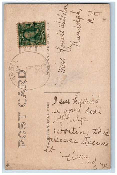 1909 Napoli Corners Dirt Road Houses NY, Cattaraugus RPPC Photo Antique Postcard