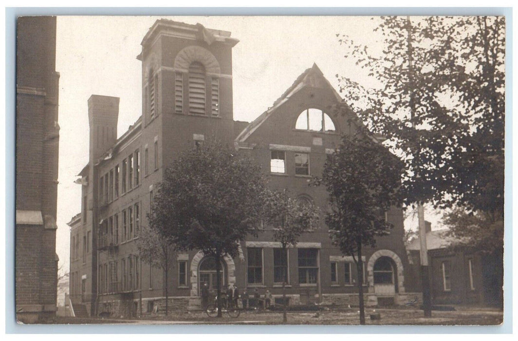 c1910's Building Disaster Olean NY, Cattaraugus RPPC Photo Antique Postcard