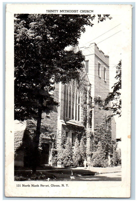 Trinity Methodist Church Cattaraugus Olean New York NY RPPC Photo Postcard