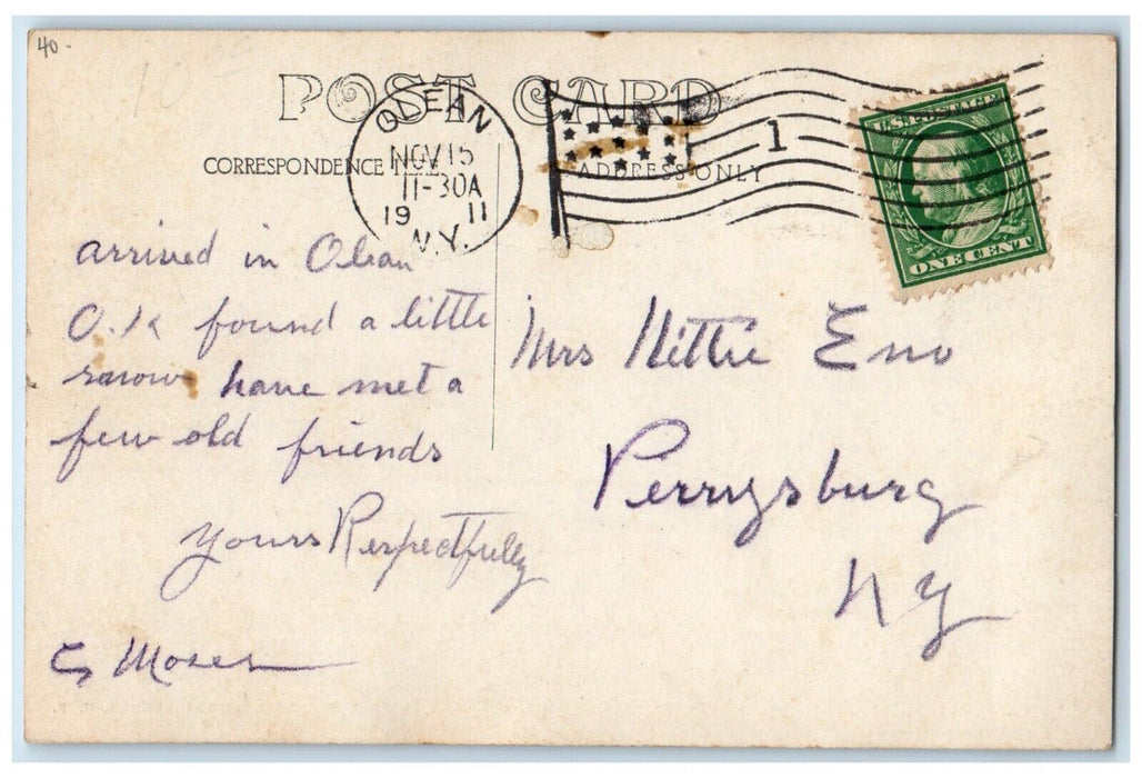 1911 Armory Building Winter Olean New York NY Cattaraugus RPPC Photo Postcard