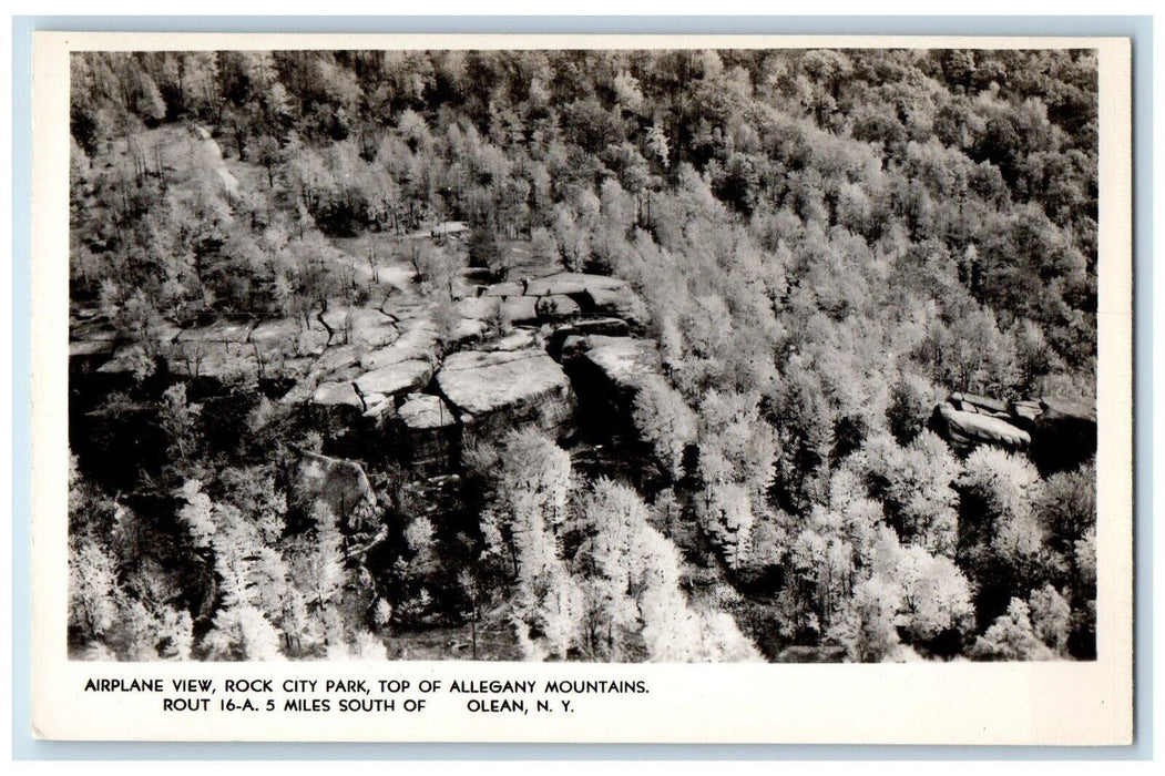 Airplane View Rock City Park Allegany Mountains Cattaraugus RPPC Photo Postcard