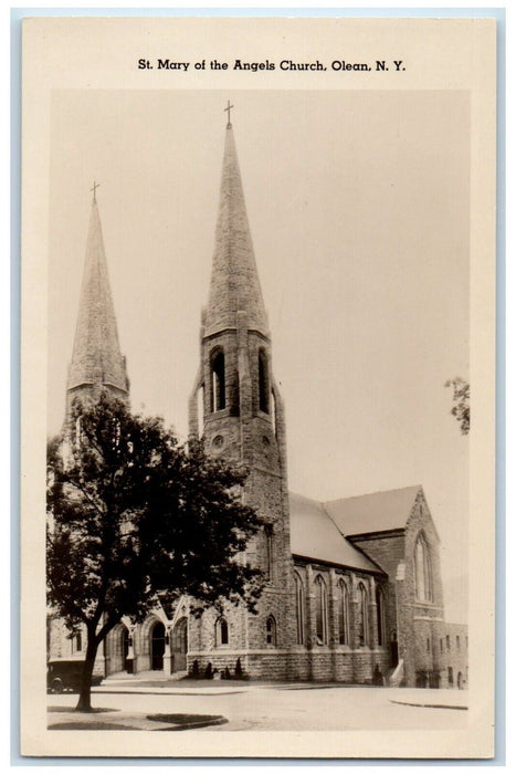 St. Mary Of The Angels Church Olean New York NY Cattaraugus RPPC Photo Postcard