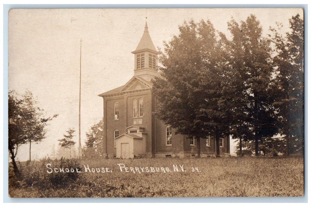 c1910's School House Perrysburg NY Cattaraugus RPPC Photo Antique Postcard