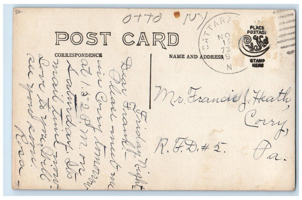 c1910's Dirt Road Car View Otto New York NY Cattaraugus RPPC Photo Postcard