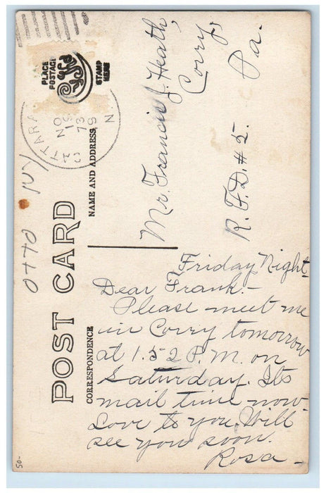 c1910's Dirt Road Car View Otto New York NY Cattaraugus RPPC Photo Postcard