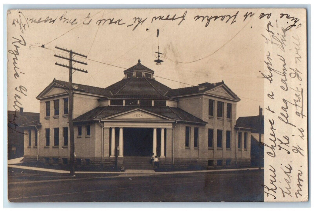 1908 Post Office Building Portville New York NY Cattaraugus RPPC Photo Postcard