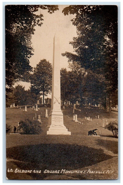 Soldiers & Sailors Monument Cattaraugus Portville NY RPPC Photo Antique Postcard