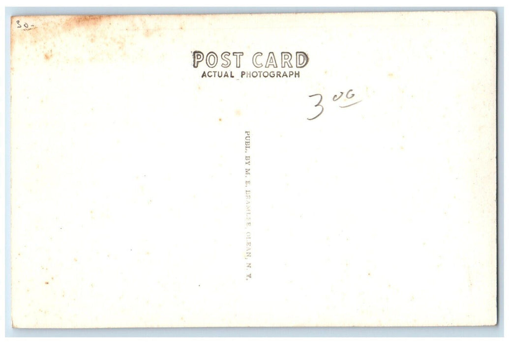 View Of Methodist Church Portville NY, Cattaraugus RPPC Photo Antique Postcard